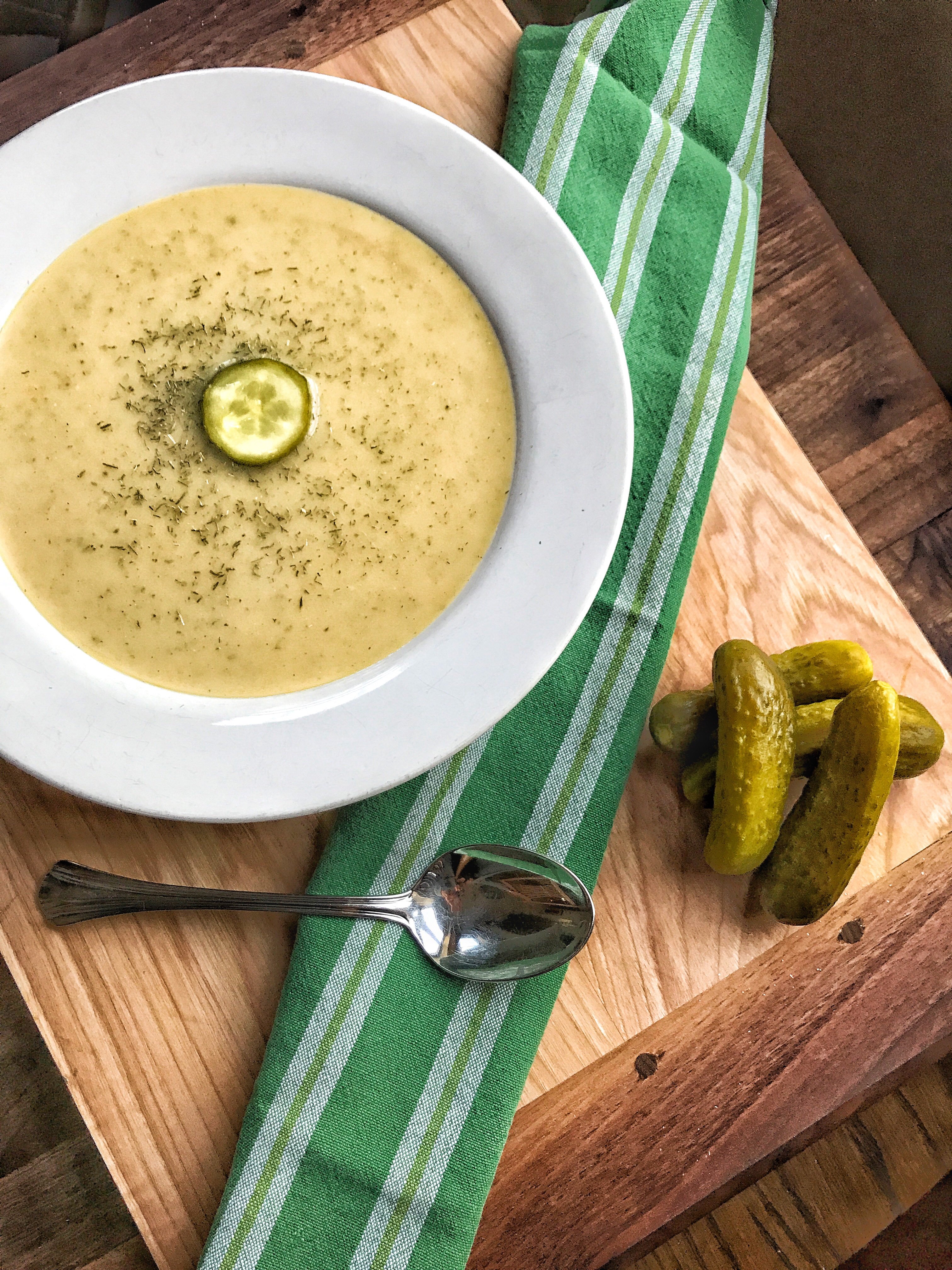 Dill Pickle Soup ~ Polish Recipes - The Tipsy Housewife