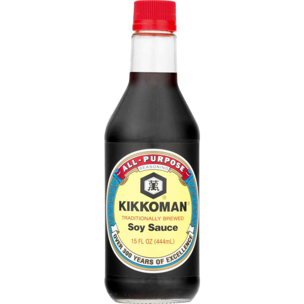 A bottle of Kikkoman Soy Sauce