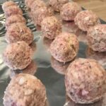 Uncooked meatballs