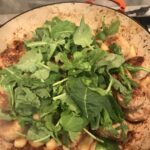 Arugula in a pan