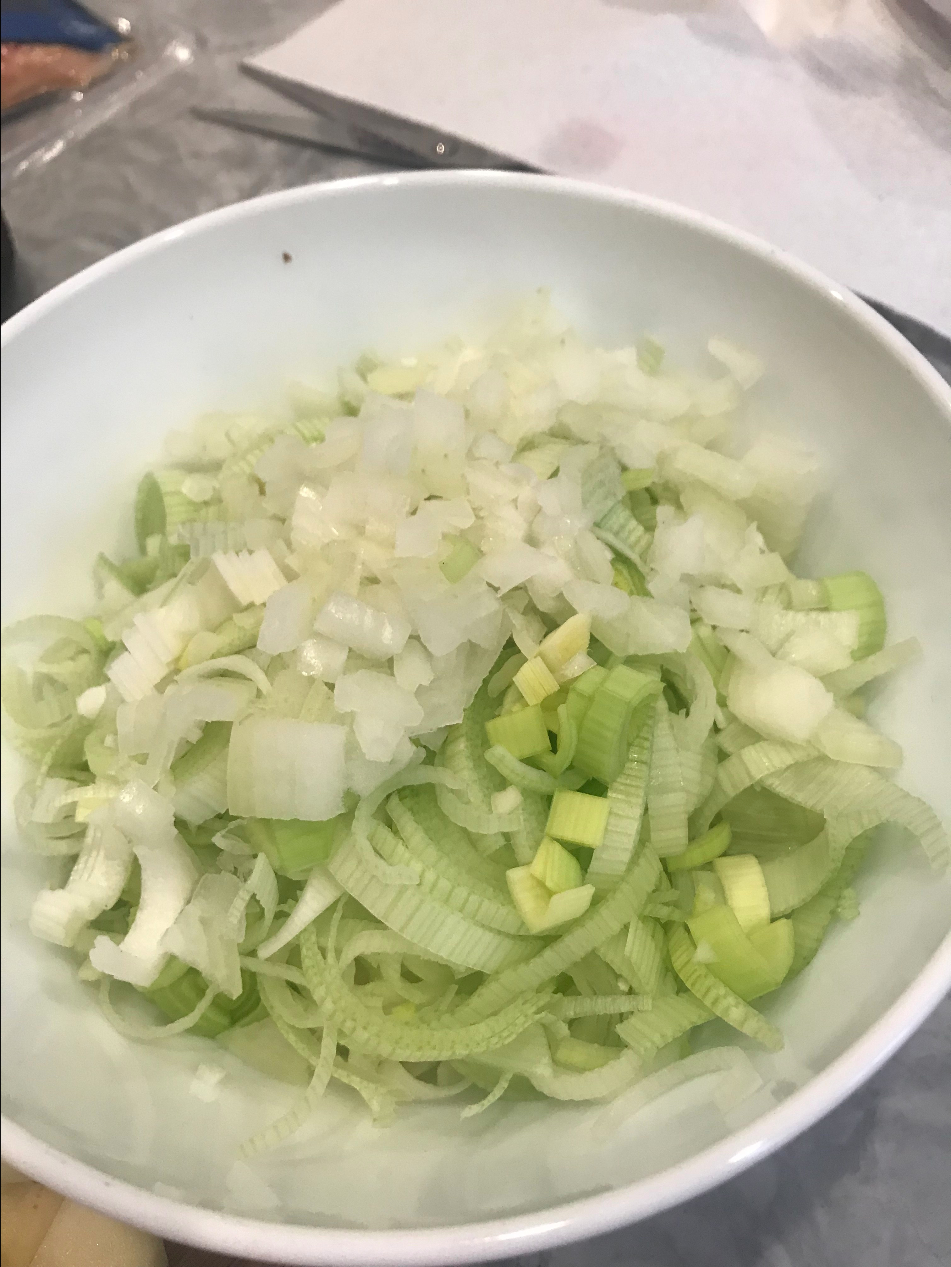 Chopped onion in a bowl