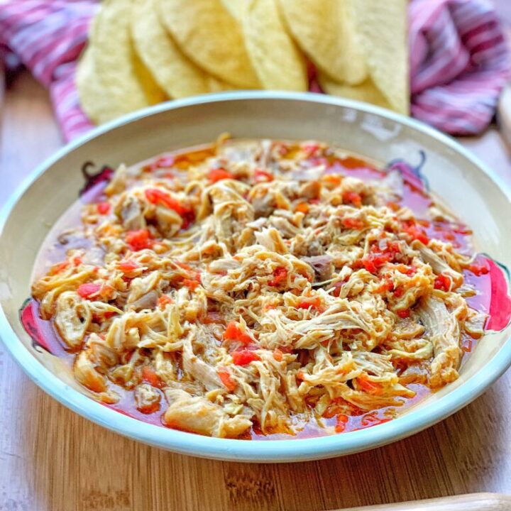 Shredded chicken taco meat