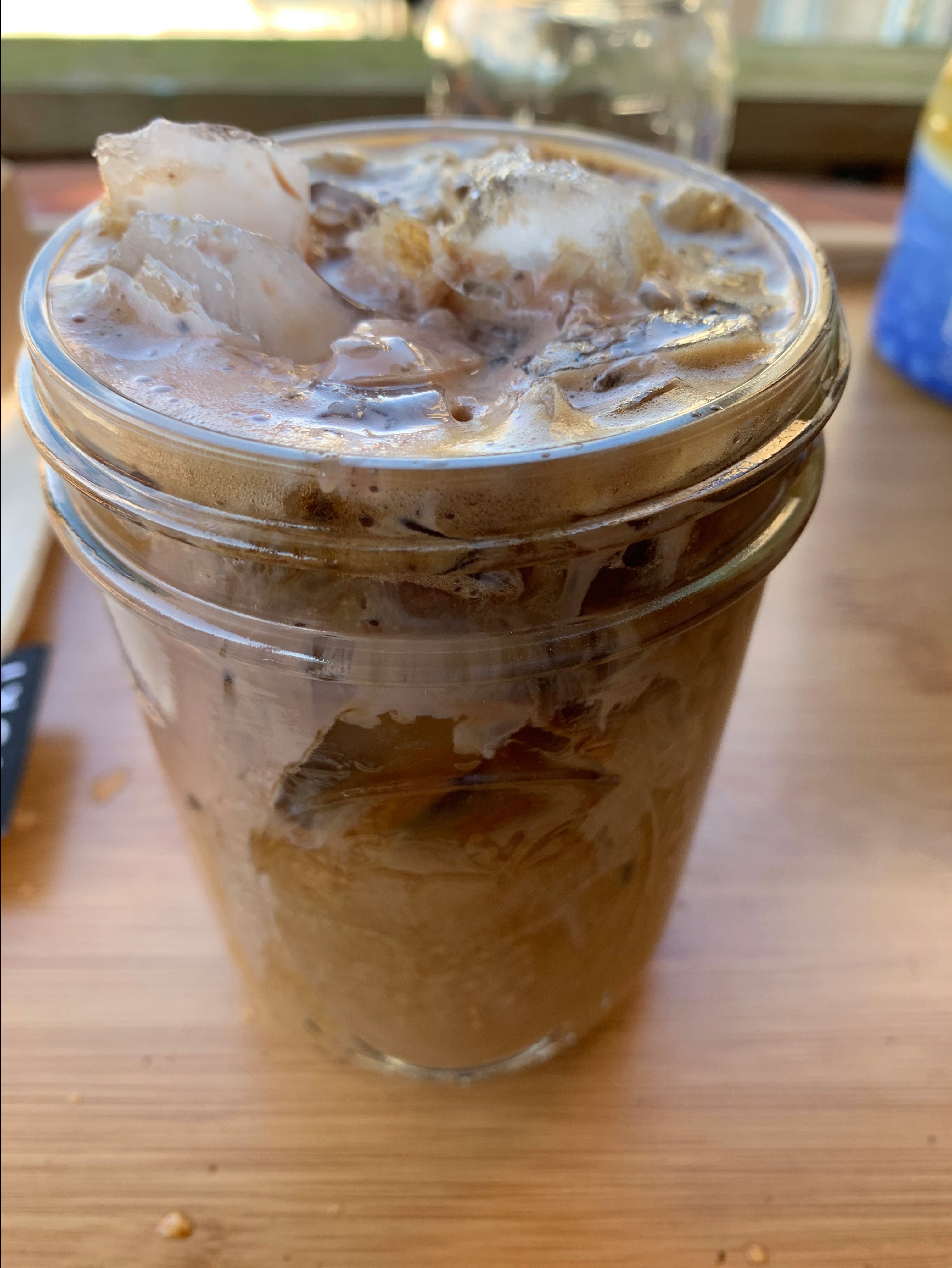 Iced Coffee in a glass jar
