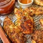 baked chicken tenders with bbq sauce and honey
