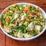 A bowl of Asian pasta salad