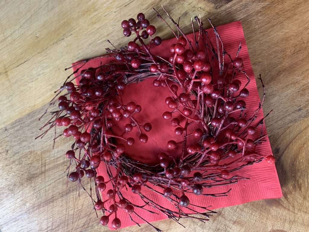 An artificial berry wreath