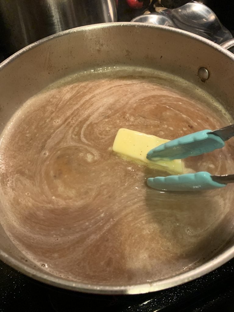 Butter in a white wine sauce
