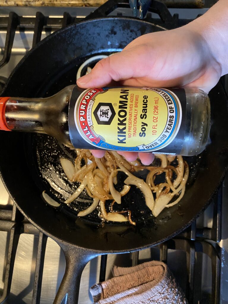 A bottle of soy sauce