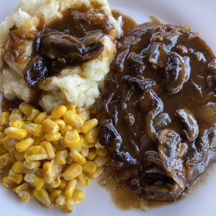 Baked Steak With Mushroom Gravy Made By The Tipsy Housewife