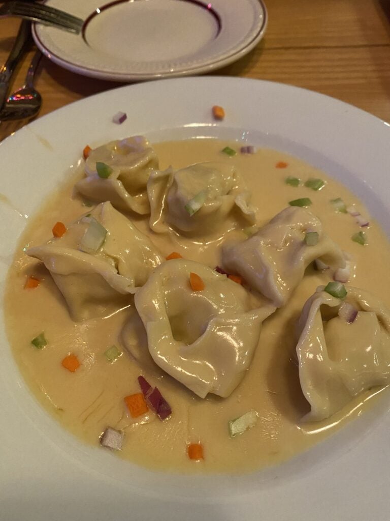 A plate of lobster tortellini
