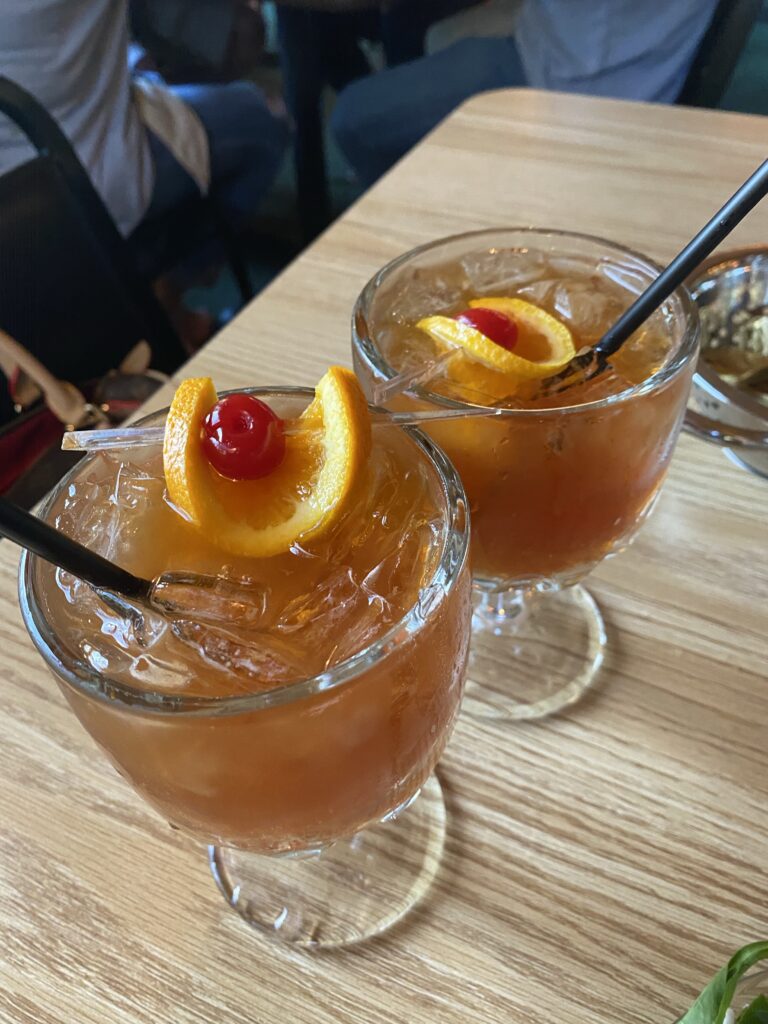 Two brandy old fashioneds