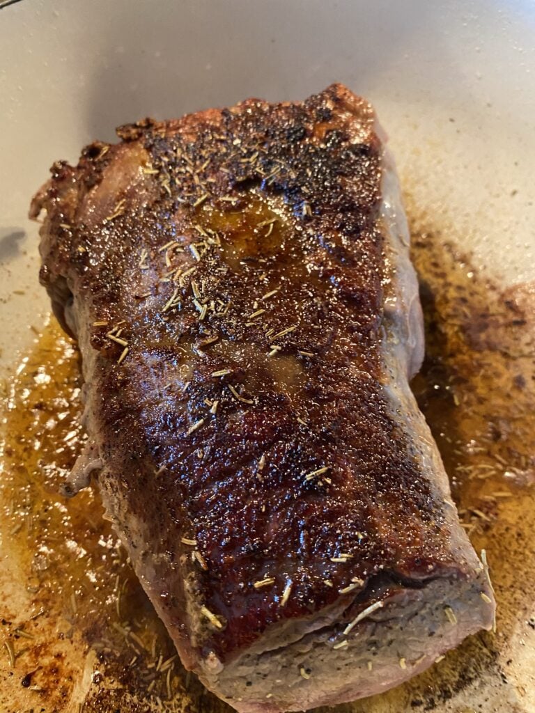 Seared beef chuck roast