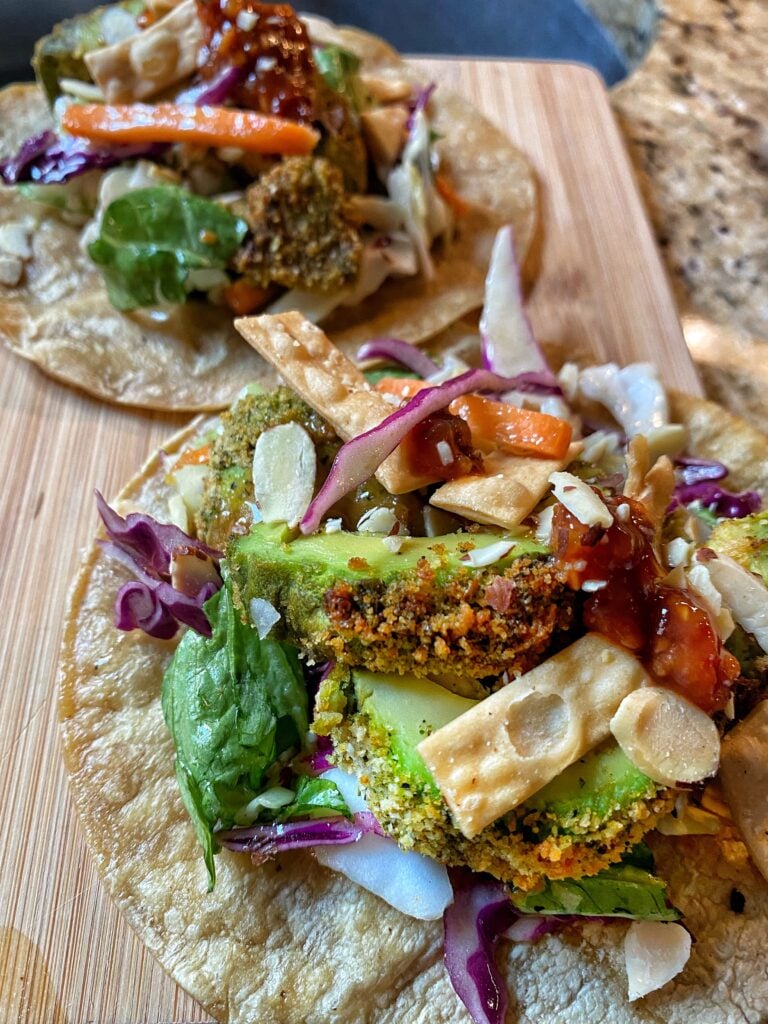Air Fryer Fried Avocado Tacos