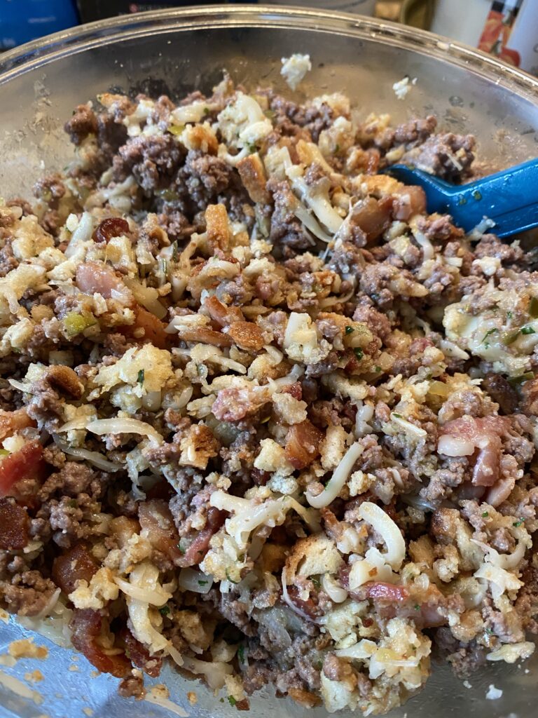 The bacon cheeseburger mixture