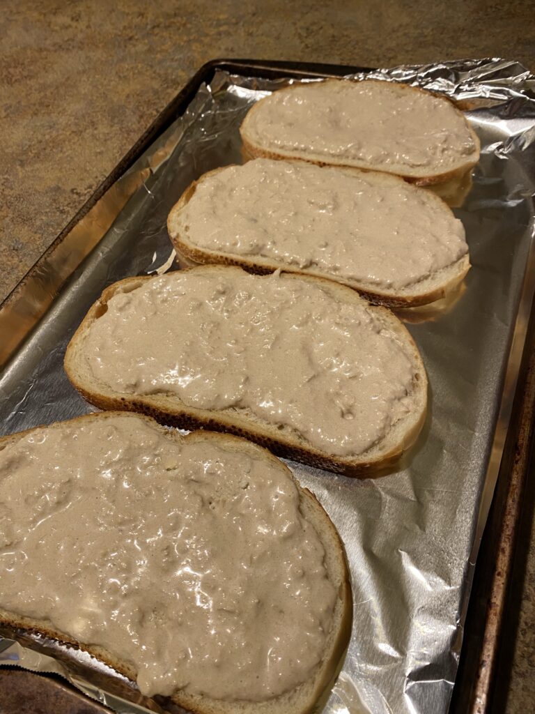 Sour dough slices with Chalet spread