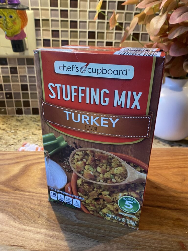 A box of turkey flavor stuffing