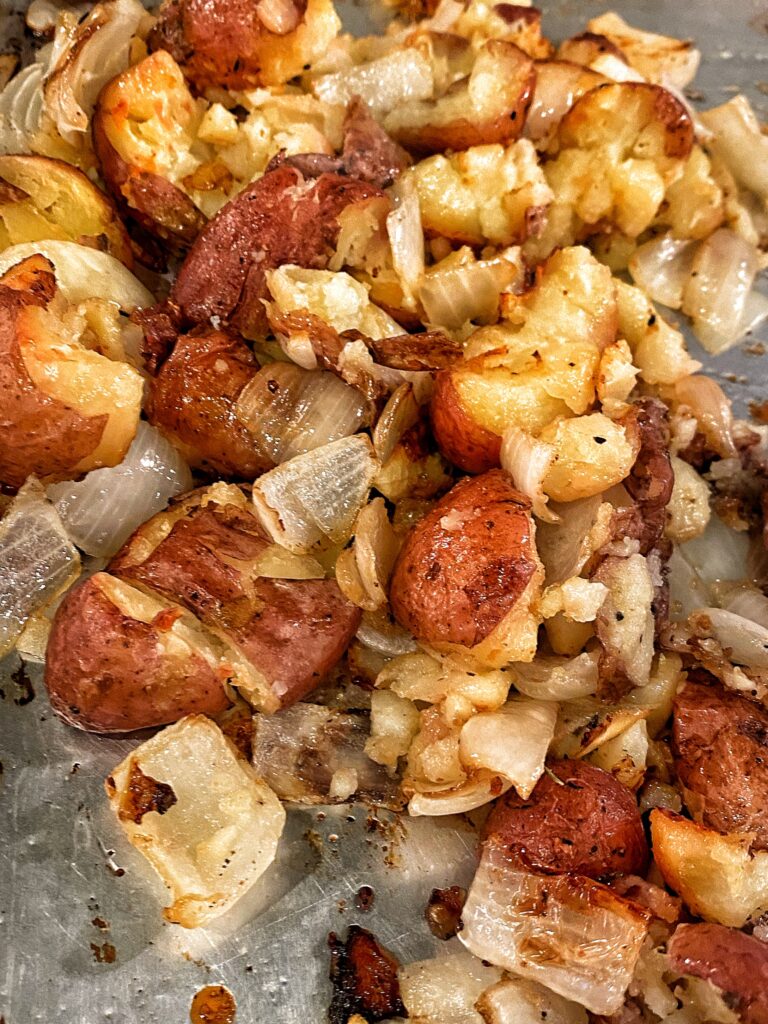 Crispy potatoes and onions
