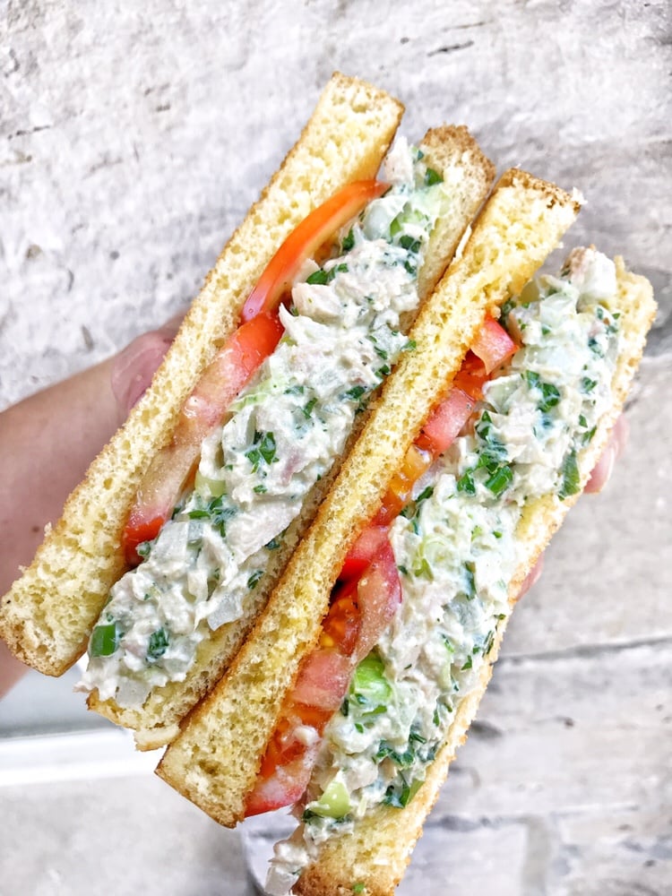 A tuna salad sandwich