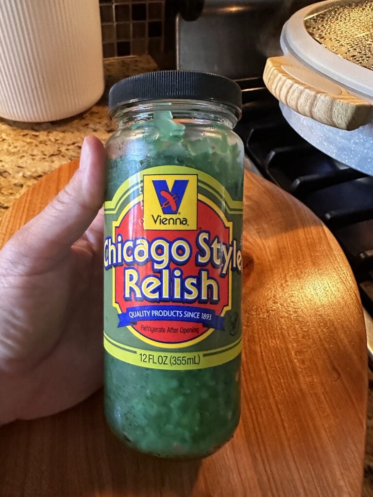 A jar of Chicago style relish