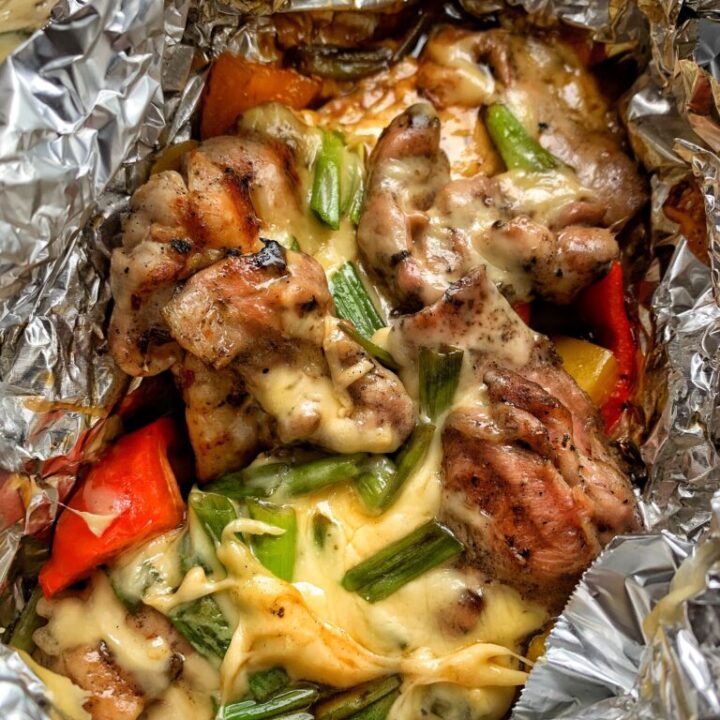 Cheesy Grilled Chicken & Peppers