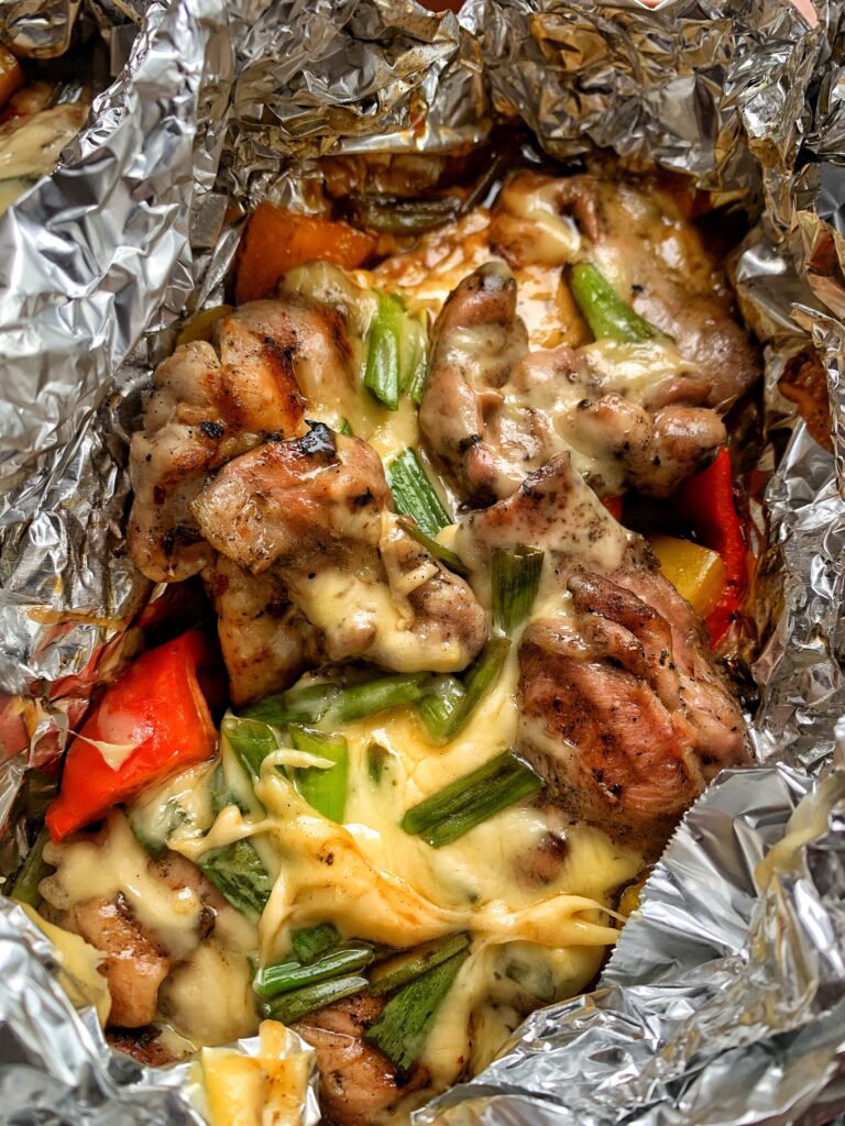 Cheesy Grilled Chicken & Peppers