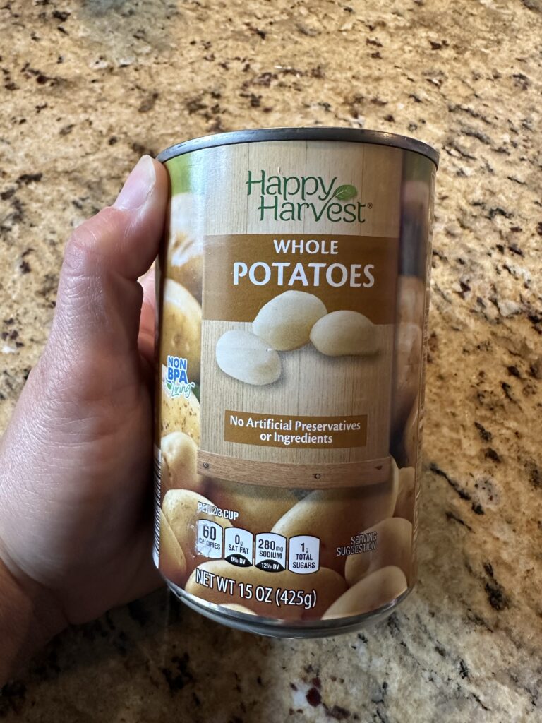 A can of whole potatoes