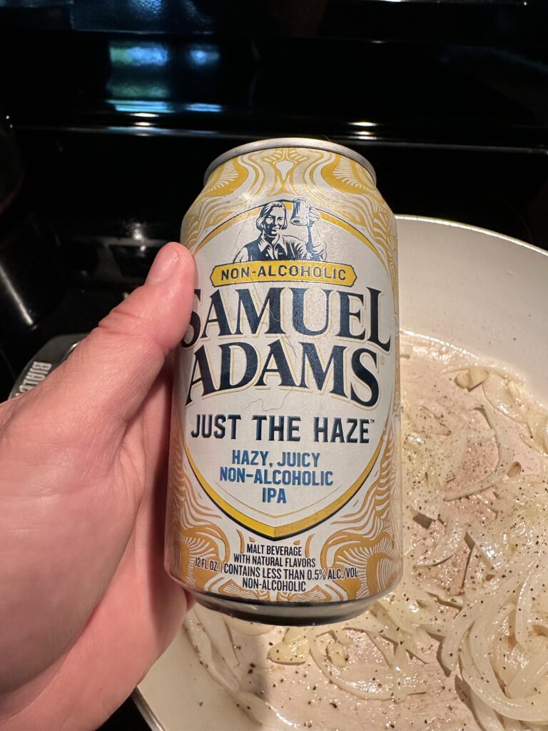 A can of non-alcoholic Sam Adams IPA