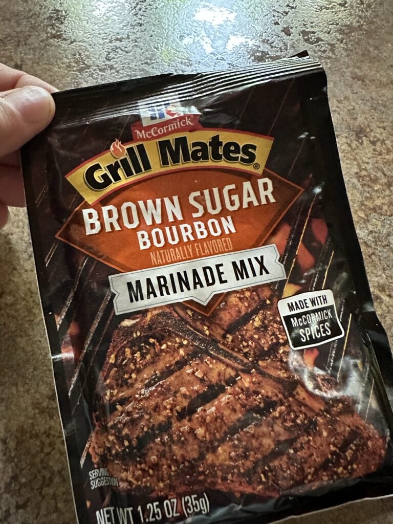 A packet of brown sugar marinade mix