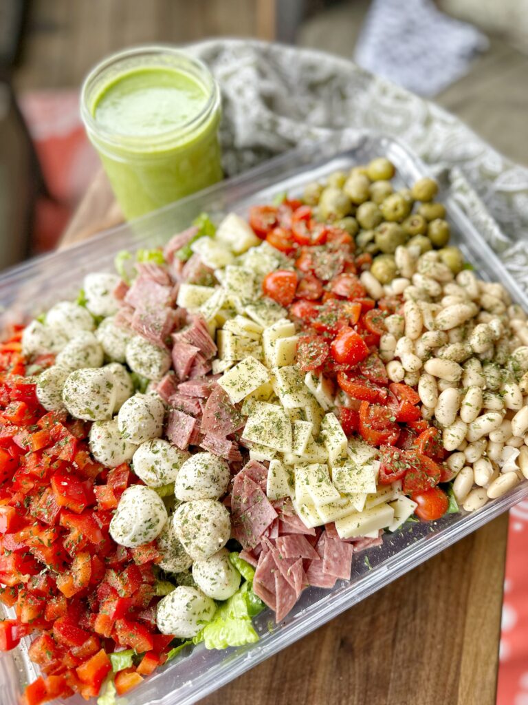 Italian salad, seen from above