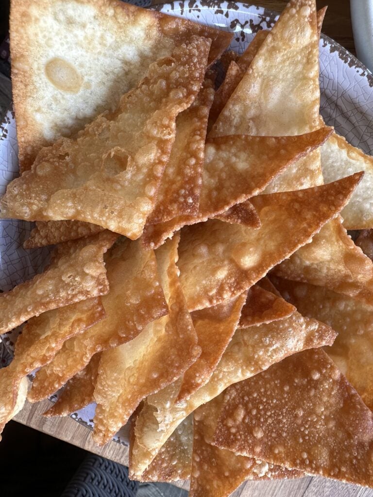 Won ton chips in a bowl