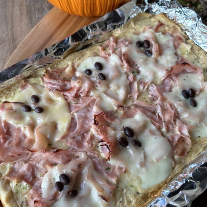 Spooky Ham and Cheese Tart