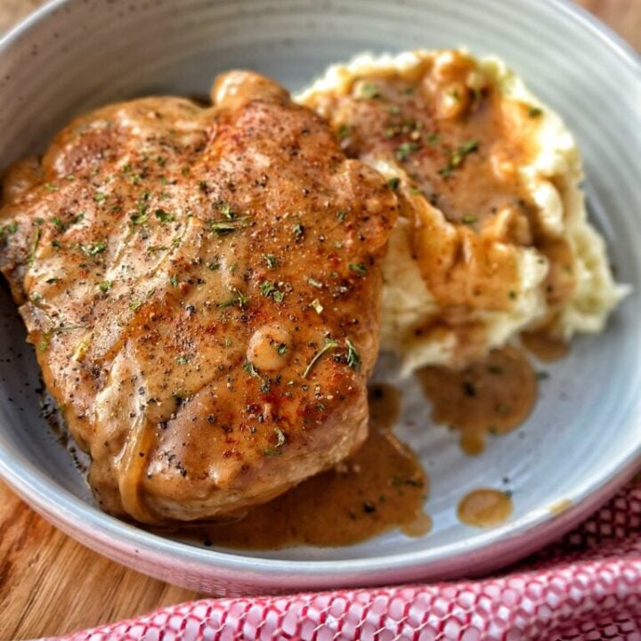 Black Pepper and Paprika Smothered Pork Chops