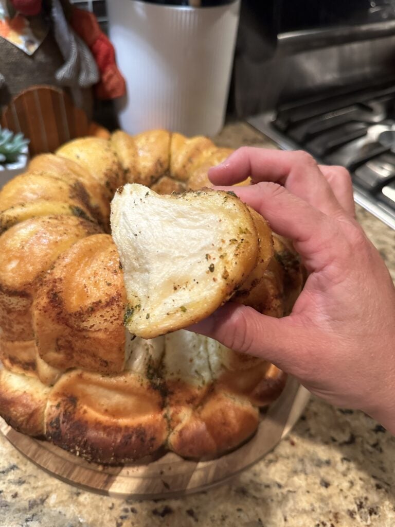 A finished roll that has been pulled from the rest of the rolls