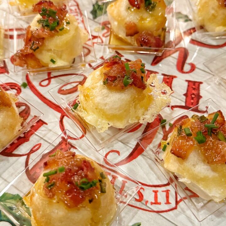 Cheese Tartlets with Bacon Onion Jam