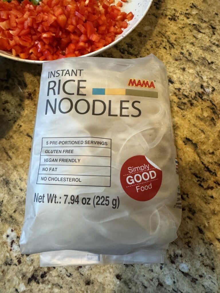 A package of instant rice noodles