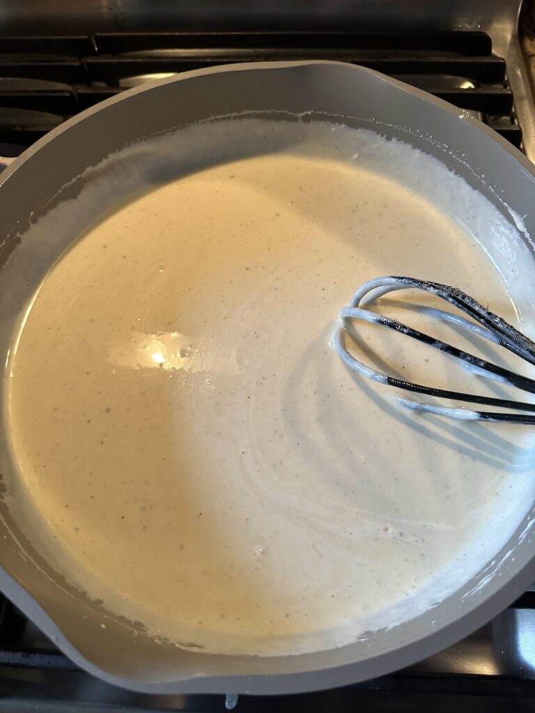 The creamy sauce mixture