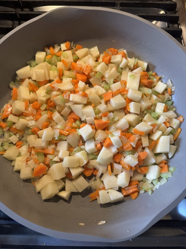 Veggies cooking in a pot