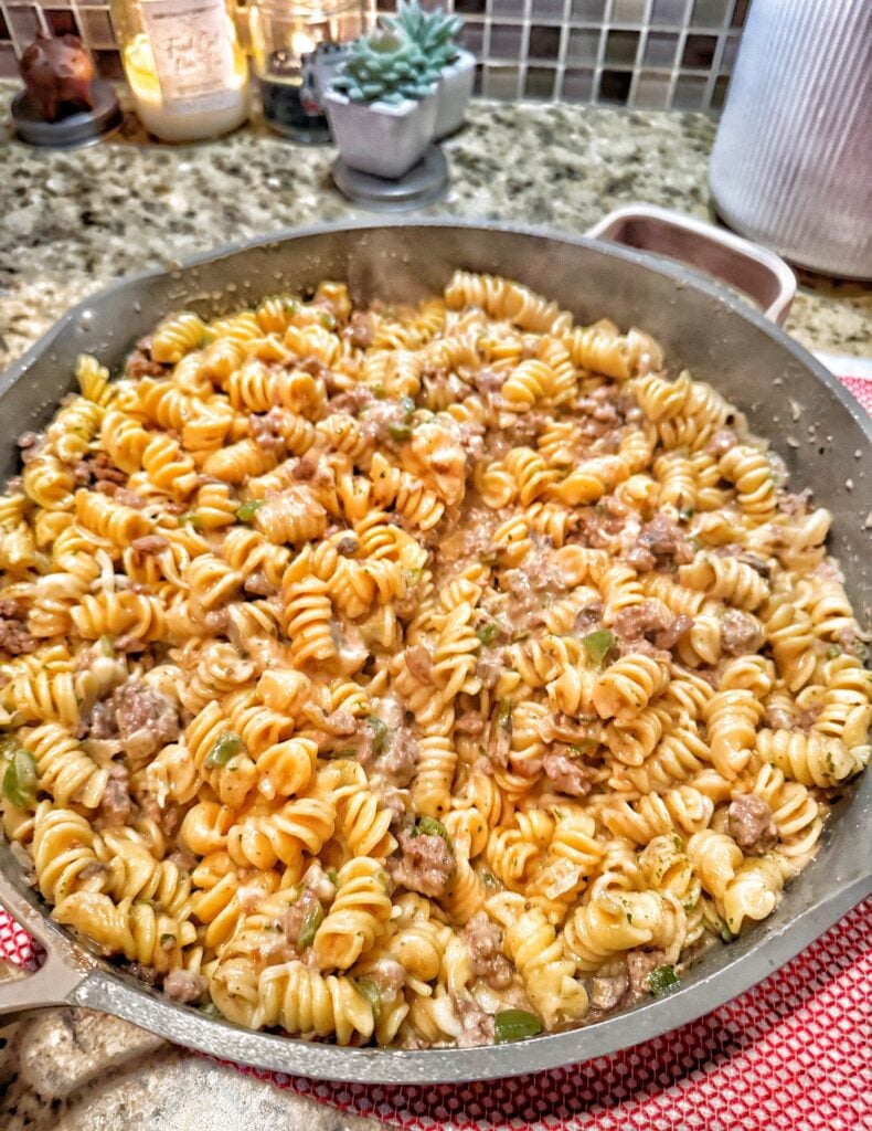 Philly Cheesesteak Pasta
