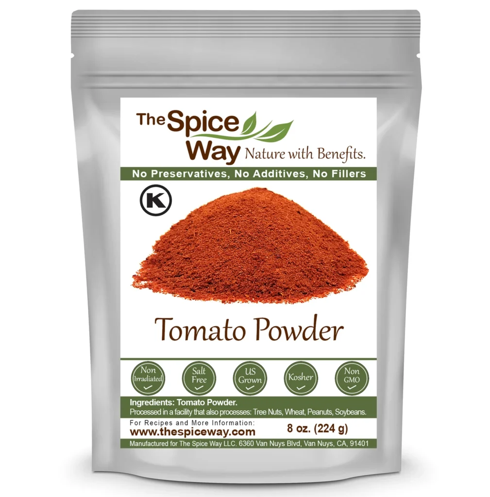 A package of The Spice Way tomato powder