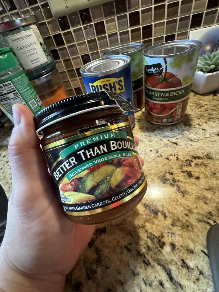 A jar of Better Than Bouillon seasoned vegetable base