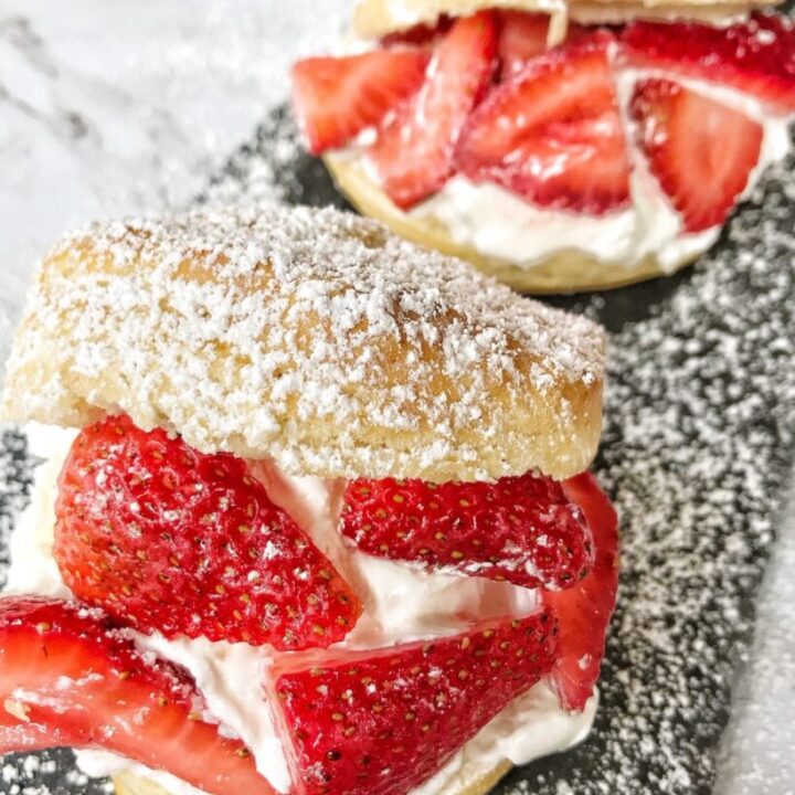Strawberry Shortcake with Honey Butter Biscuits