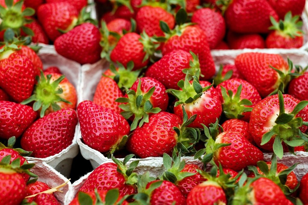 Strawberries in cartons