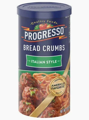 A container of Progresso Italian Style Bread Crumbs