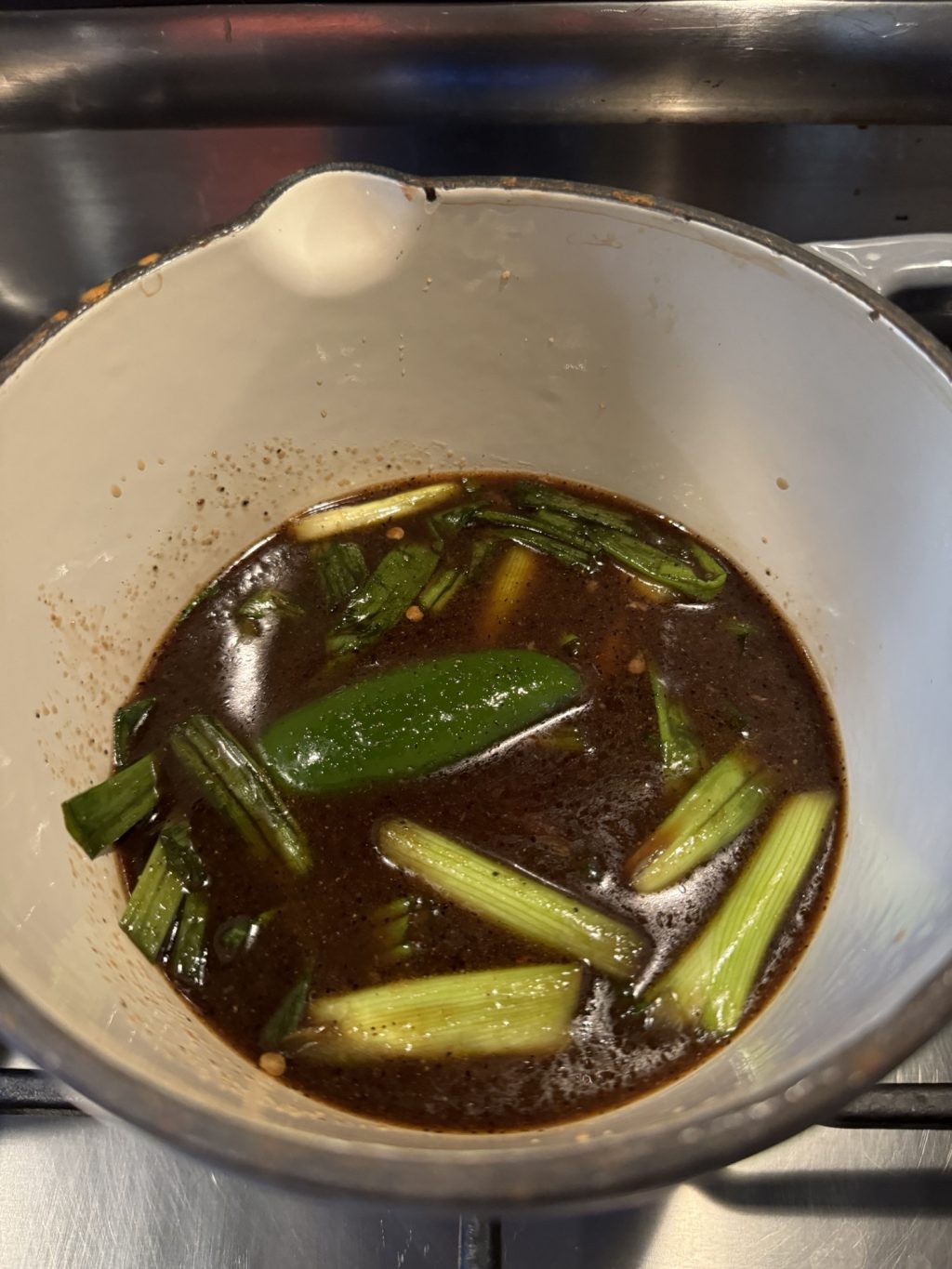 Marinade with green onion and jalapeno