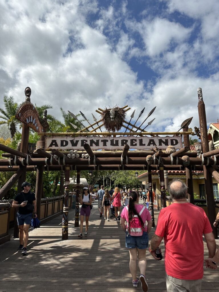 The gate for Adventureland at Disney 