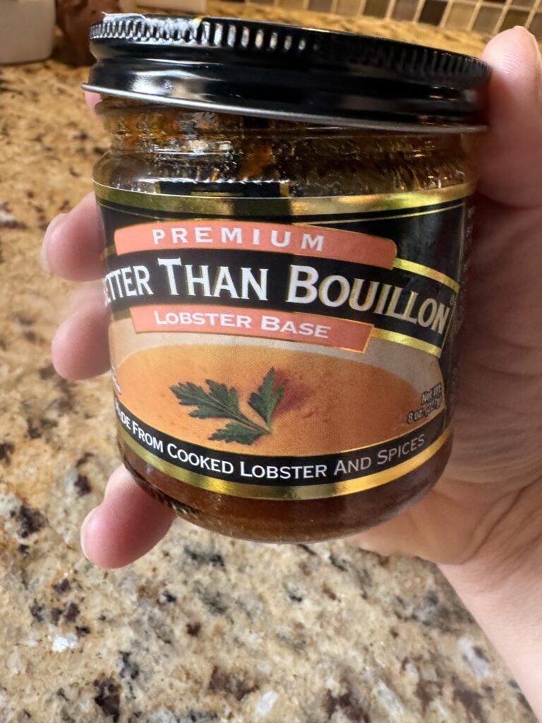 An open jar of Better than Bouillon lobster base.