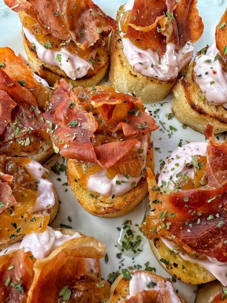 Festive Holiday Cranberry Cheese Toasts