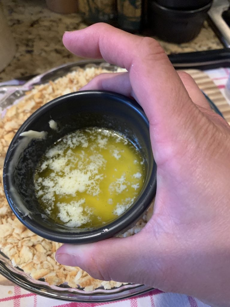 A small bowl of melted butter.