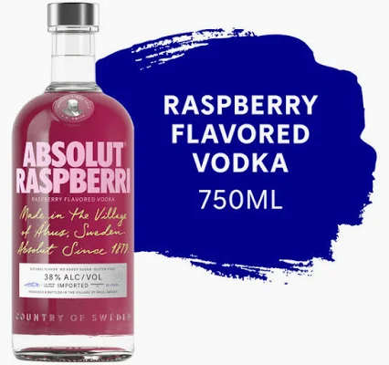 A bottle of raspberry vodka