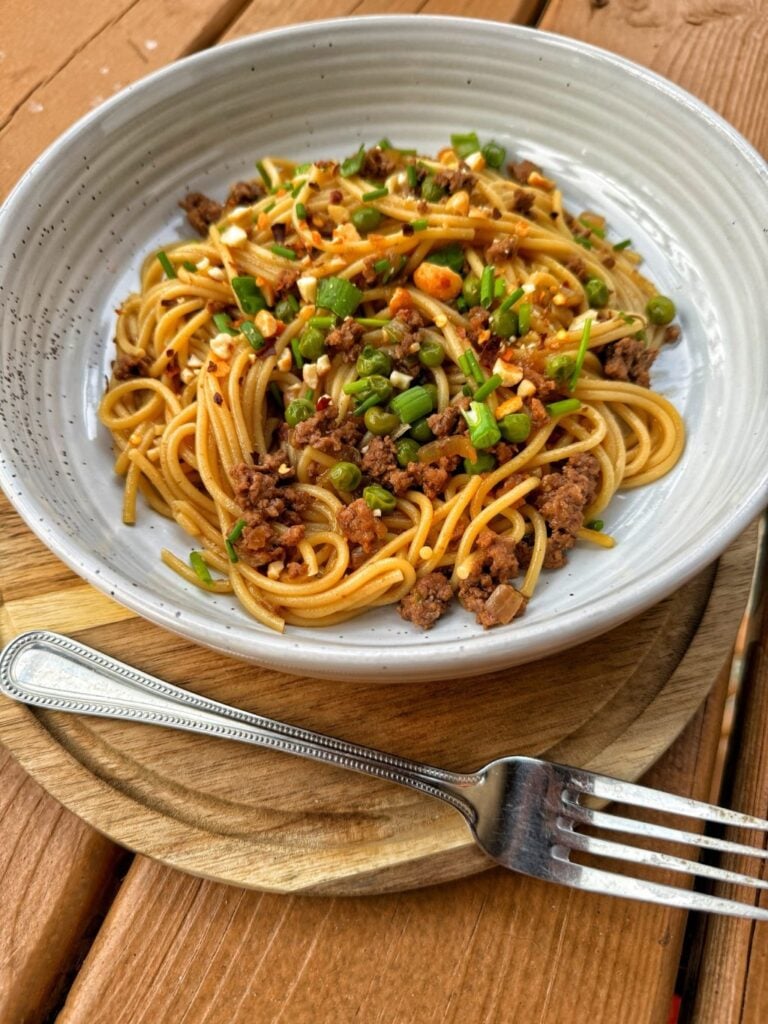 Asian Bolognese with Spaghetti